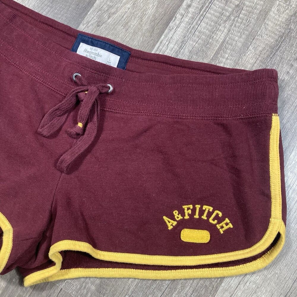 Y2K Abercrombie Fitch Shorts L Micro Mini Low Rise Sweat Terry Cloth Sporty - Picture 2 of 6